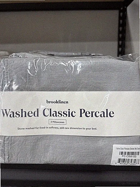 2 Pilowcases Washed Classic Percale