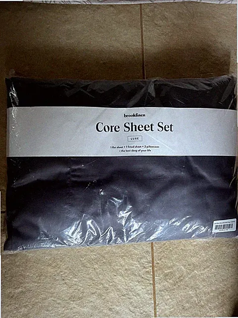 Brooklinen Classic Percale Core Sheet Set Bedsheet Solid Graphite - Fits Cal Kin