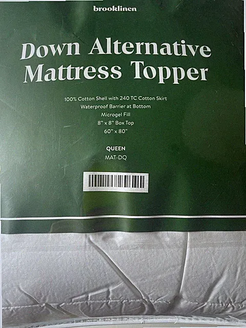 Brooklinen Down Alternative Mattress Topper Queen