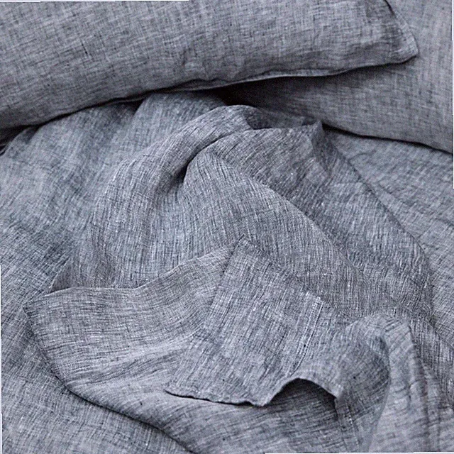 Brooklinen King Cal King Gray Washed Linen Duvet Cover