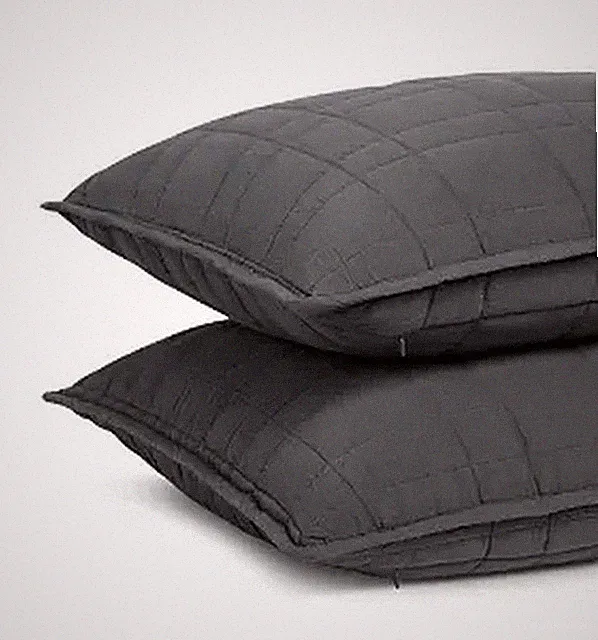 Brooklinen Lightweight Cotton Quilted Standard Sham 2 Pcs Set Onyx (Black) $89