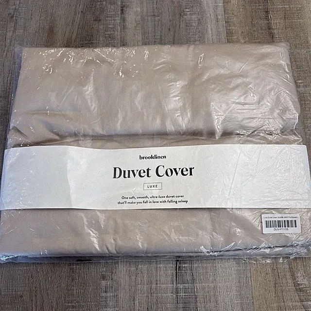 Brooklinen Luxe Cotton Sateen FULL/QUEEN Duvet Cover Warm Gray