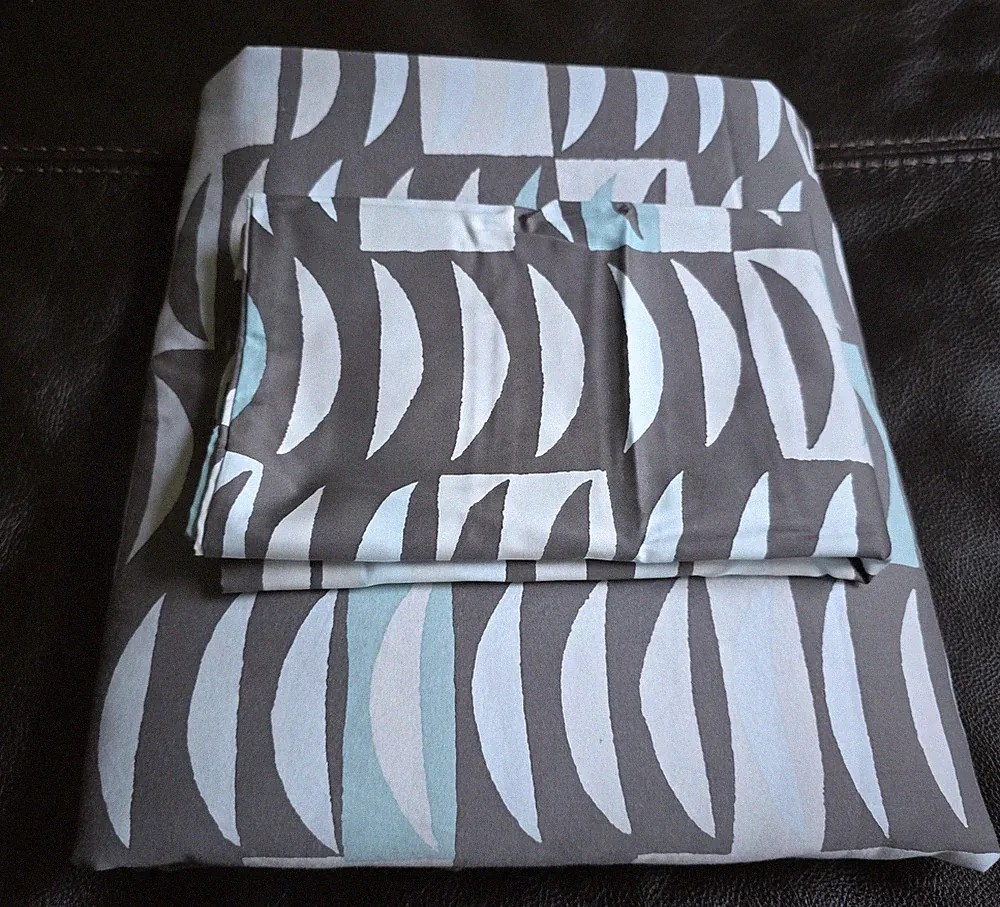 Brooklinen Luxe Sateen Duvet+1 Pillowcase Set Abstract Queen/Full $199 #430