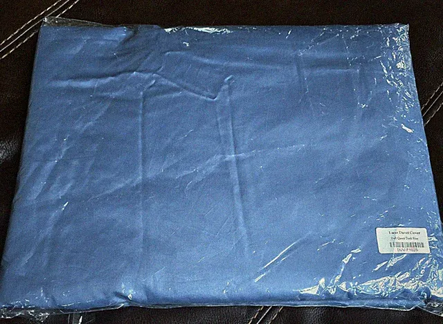 Brooklinen Luxe Sateen Duvet Cover Queen/Full Cotton Dusk Blue Retail $179 #397