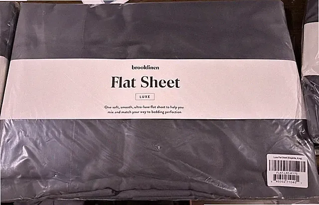 Brooklinen Luxe Sateen Flat Sheet in Graphite- King