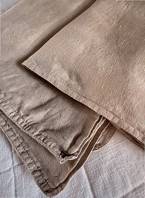 BROOKLINEN Pillowcases Khaki Linen Chambray Portugal PAIR KING