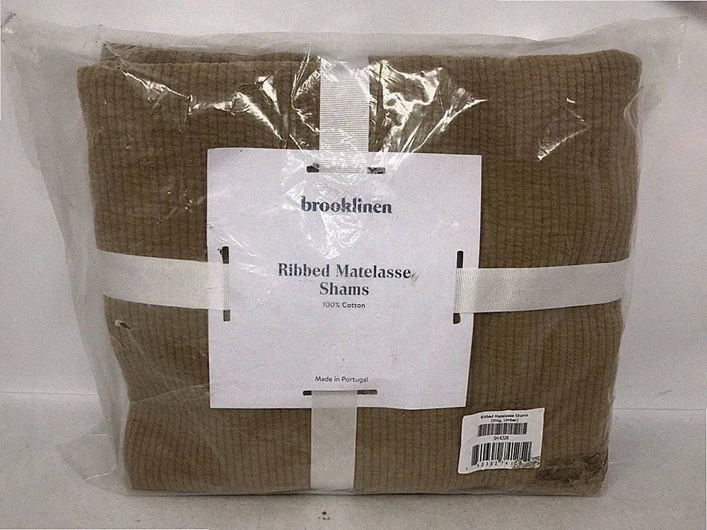 Brooklinen Ribbed Matelasse Shams King Umber