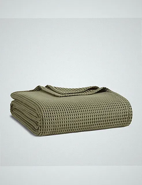 Brooklinen Waffle Blanket Full/Queen Fresh Moss New with Tags