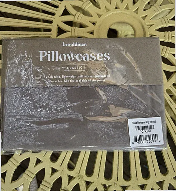 NWT Authentic Brooklinen Classic Percale 2 King Driftwood Cotton Pillowcases $69