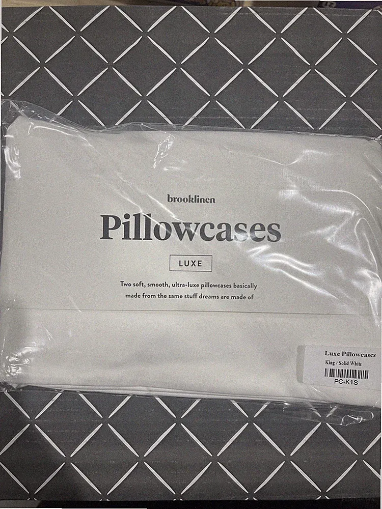 Set of 2 Brooklinen Luxe Sateen Pillowcases Solid White King PC-K1S